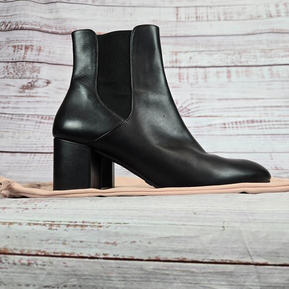 Stuart Weitzman YULIANA 60 Black Leather Stretch Ankle Boots Size US 8B dust bag - Picture 3 of 12